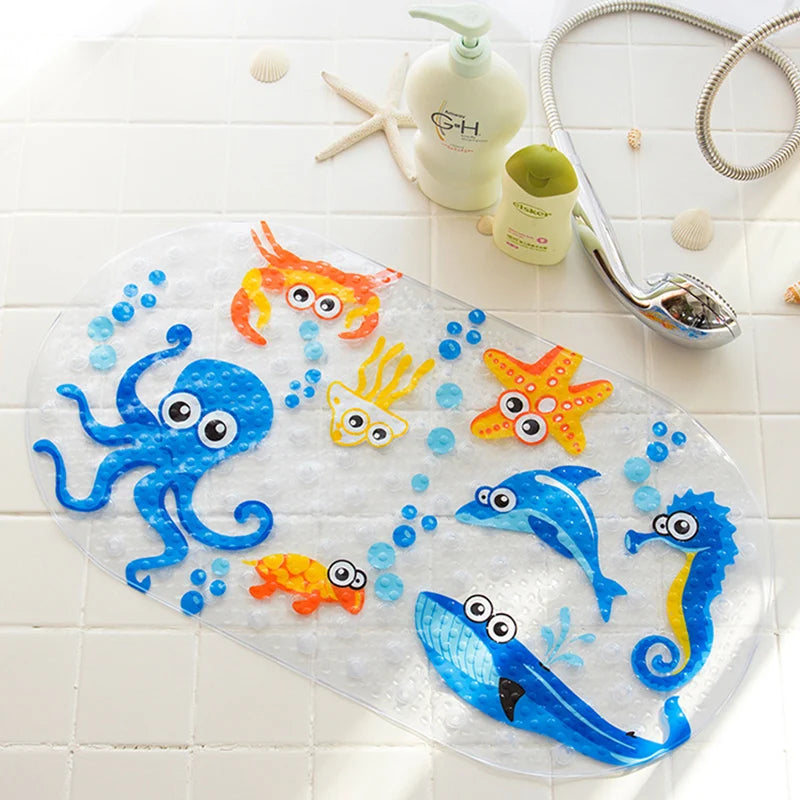 Eco-friendly Cartoon Non-Slip Bathroom Mat-MamaToddler-Sea Creatures-39x69 cm-Mama Toddler