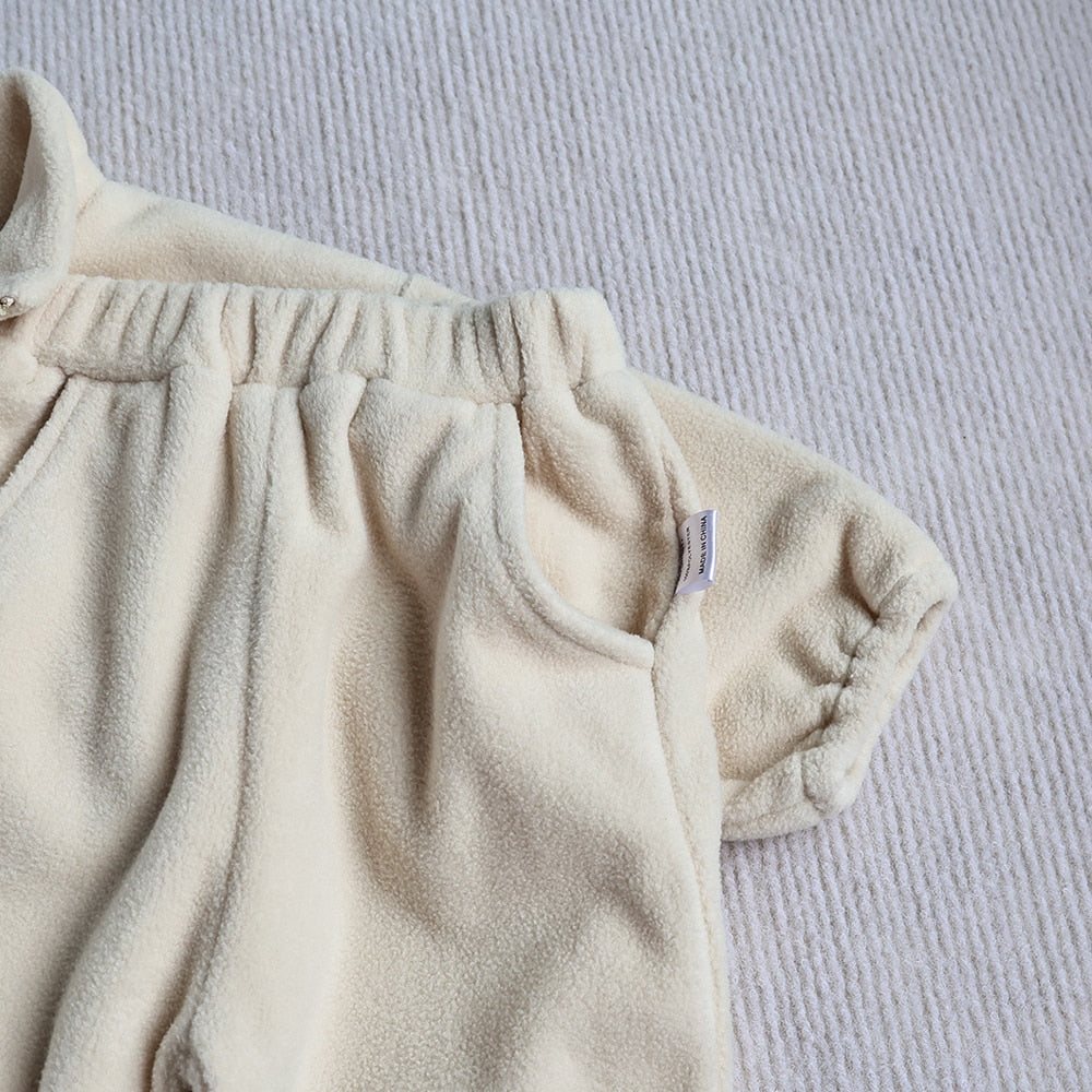 Fleece Sweatshirts and Sweatpants Set For Toddlers-MamaToddler-Khaki-6-9 Months-Mama Toddler