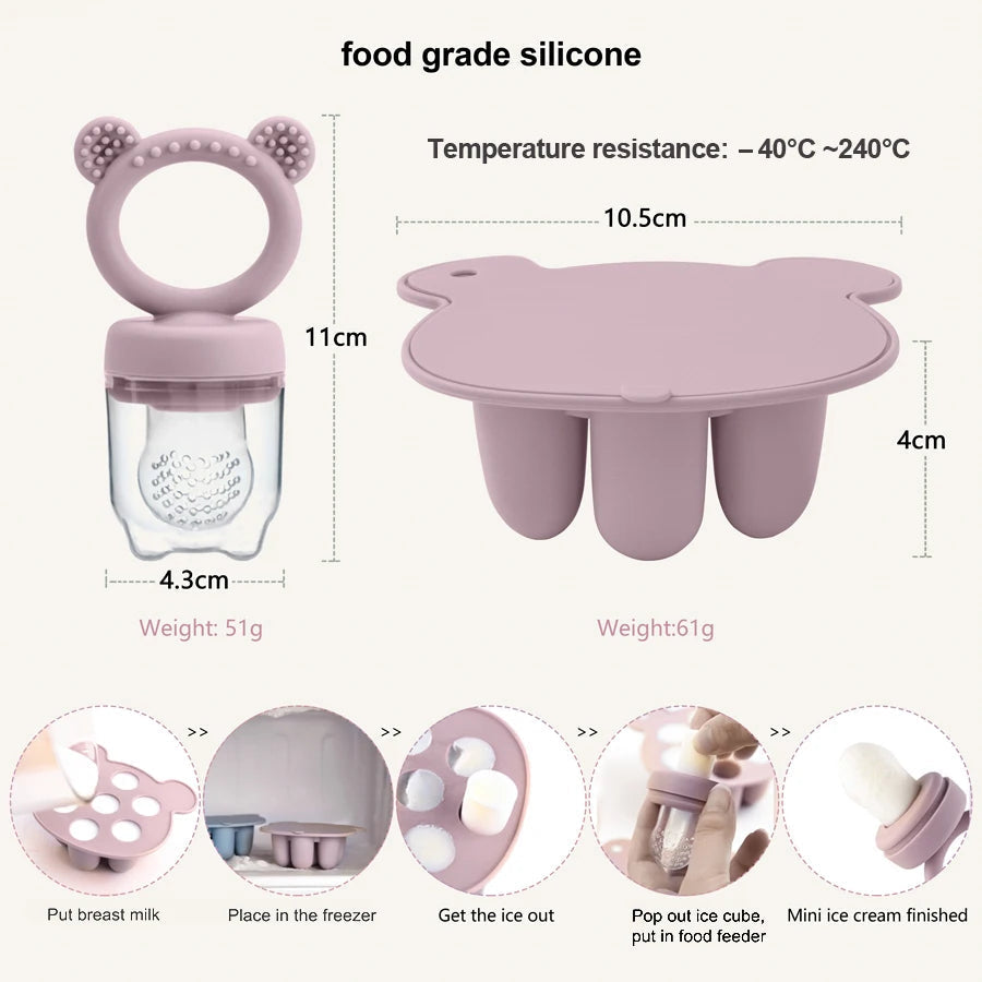 Ice Cream Pops Silicone Mould With Feeding Pacifier-MamaToddler-Lilac-Mama Toddler