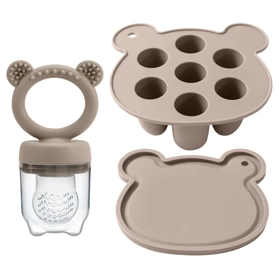 Ice Cream Pops Silicone Mould With Feeding Pacifier-MamaToddler-Khaki-Mama Toddler