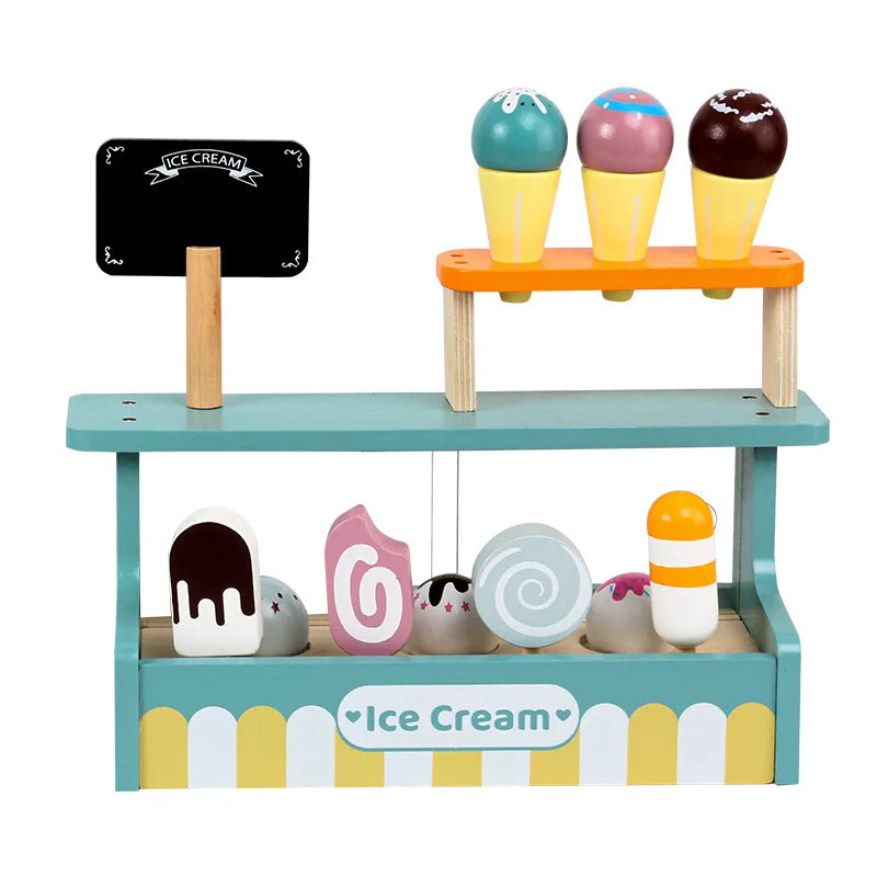 Kids Wooden Kitchen Playhouse-MamaToddler-Ice Cream Store Set-Mama Toddler