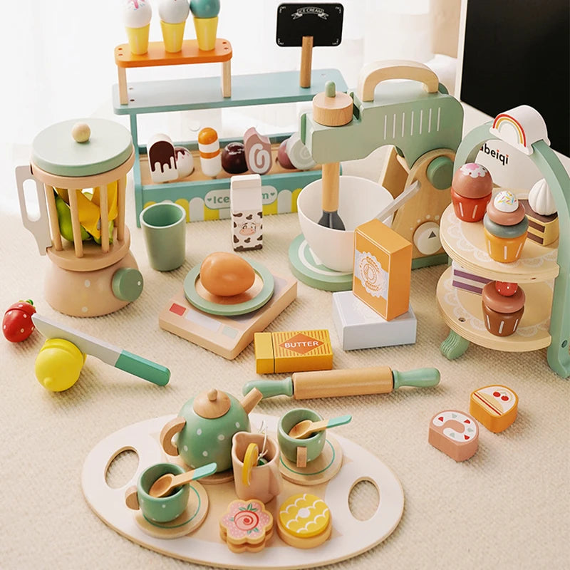 Kids Wooden Kitchen Playhouse-MamaToddler-Blender Set-Mama Toddler