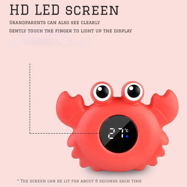 LED Display Floating Digital Baby Bath Water Thermometer-MamaToddler-Red Crab-Mama Toddler