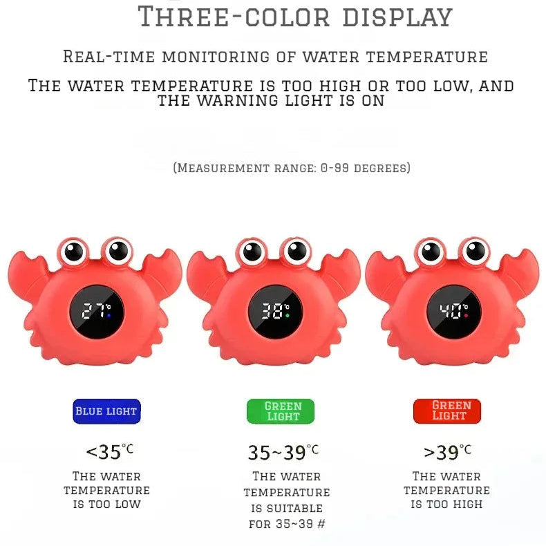 LED Display Floating Digital Baby Bath Water Thermometer-MamaToddler-Red Crab-Mama Toddler