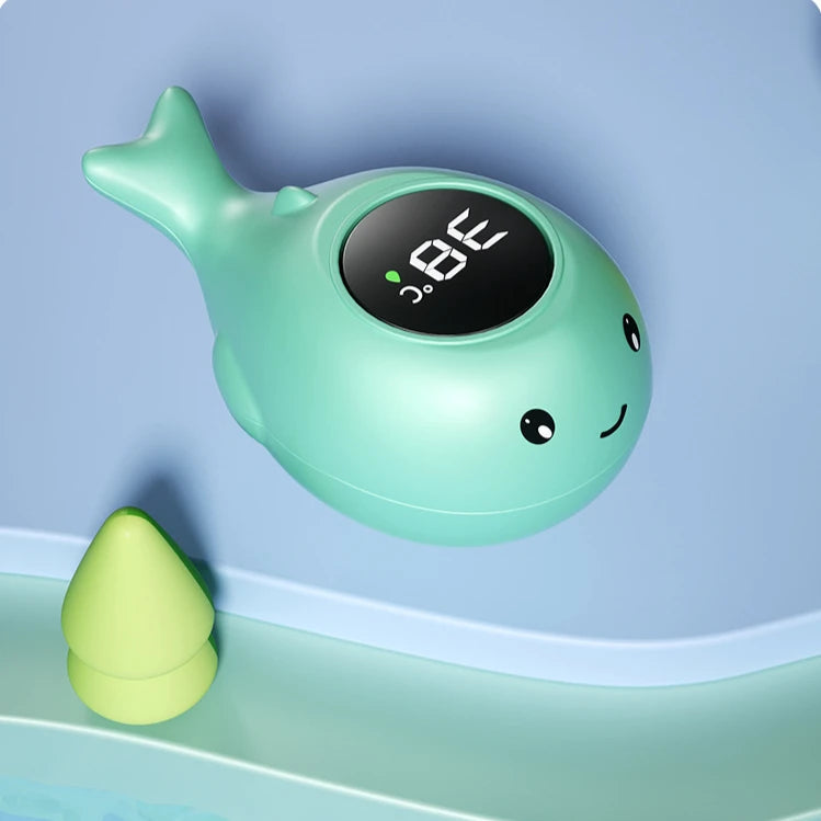 LED Display Floating Digital Baby Bath Water Thermometer-MamaToddler-Green Whale-Mama Toddler