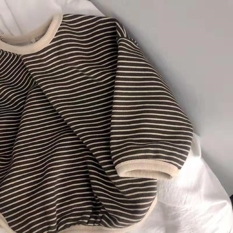 Long Sleeves Cotton Striped Kids Sweater-MamaToddler-White-12M-Mama Toddler