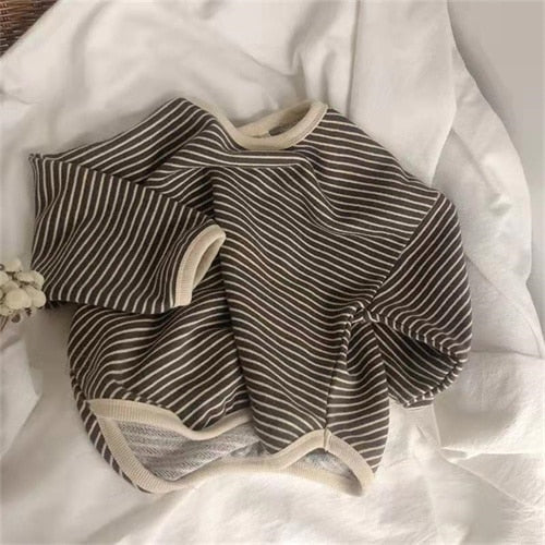 Long Sleeves Cotton Striped Kids Sweater-MamaToddler-Black-12M-Mama Toddler