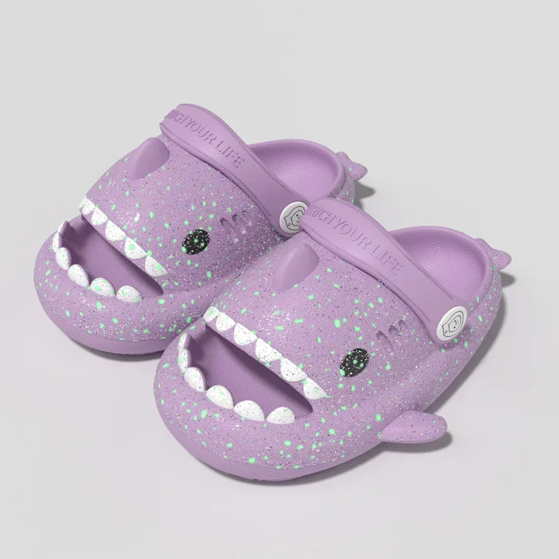 Luminous Shark Non-Slip Sandal Flip Flops-MamaToddler-Purple-14 cm-Mama Toddler