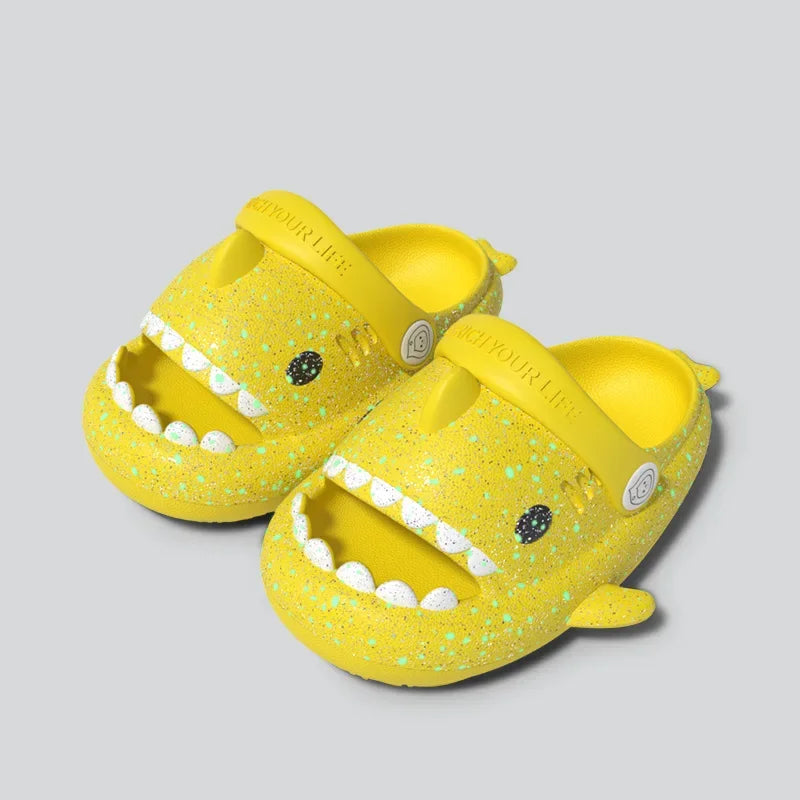 Luminous Shark Non-Slip Sandal Flip Flops-MamaToddler-Yellow-14 cm-Mama Toddler