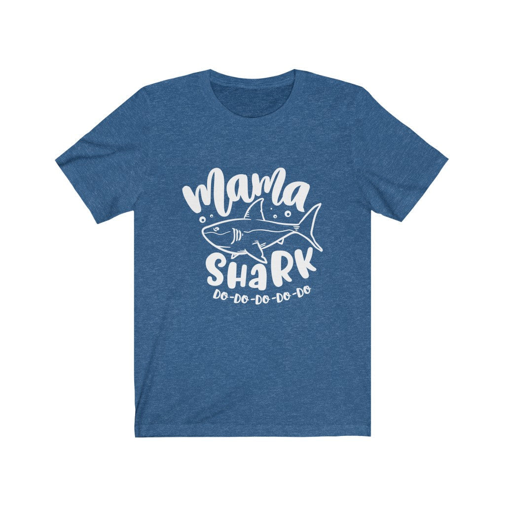 Moms - Mama Shark T-Shirt-T-Shirt-Printify-Heather True Royal-XS-Mama Toddler