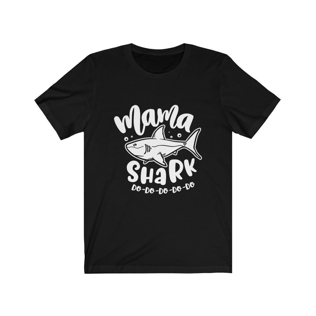 Moms - Mama Shark T-Shirt-T-Shirt-Printify-Solid Black Blend-XS-Mama Toddler