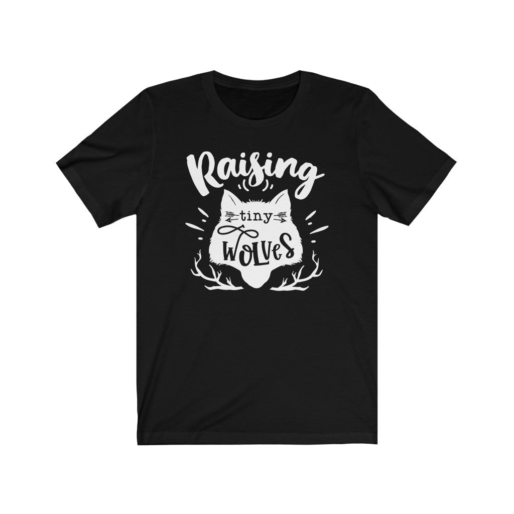 Moms - Raising Tiny Wolves T-Shirt-T-Shirt-Printify-Black-XS-Mama Toddler