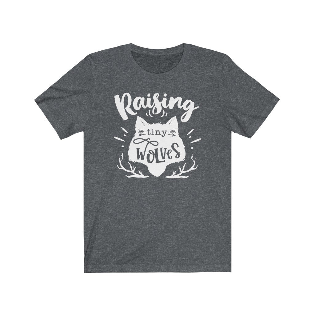 Moms - Raising Tiny Wolves T-Shirt-T-Shirt-Printify-Dark Grey Heather-XS-Mama Toddler