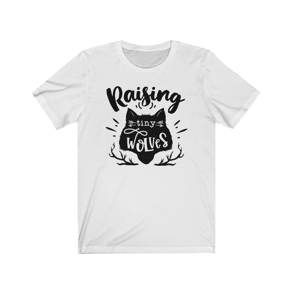 Moms - Raising Tiny Wolves T-Shirt-T-Shirt-Printify-White-XS-Mama Toddler