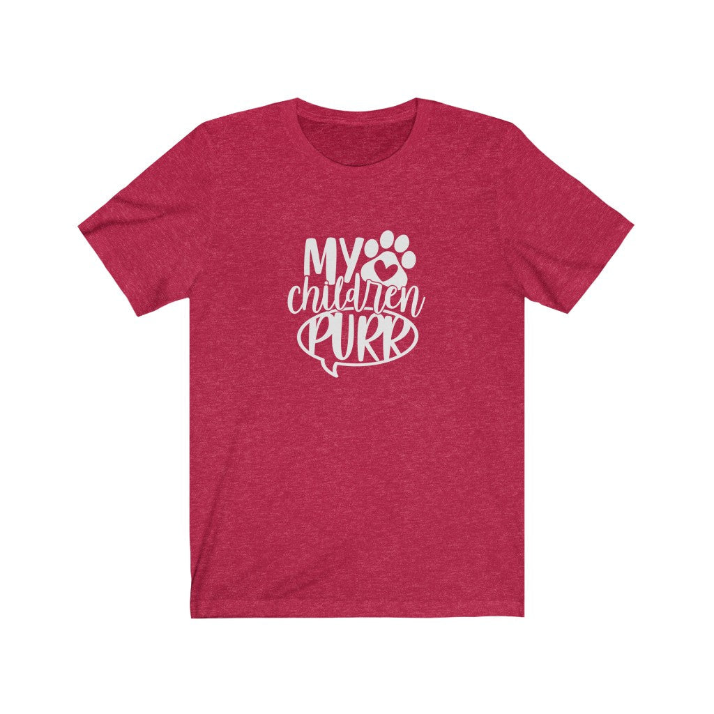 My Children Purr T-Shirt-T-Shirt-Printify-Heather Red-S-Mama Toddler