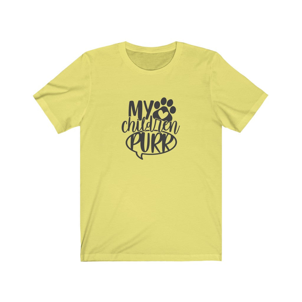 My Children Purr T-Shirt-T-Shirt-Printify-Yellow-S-Mama Toddler