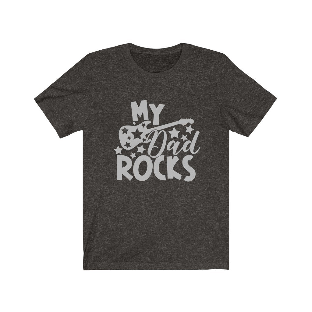 My Dad Rocks T-Shirt-T-Shirt-Printify-Black Heather-XS-Mama Toddler