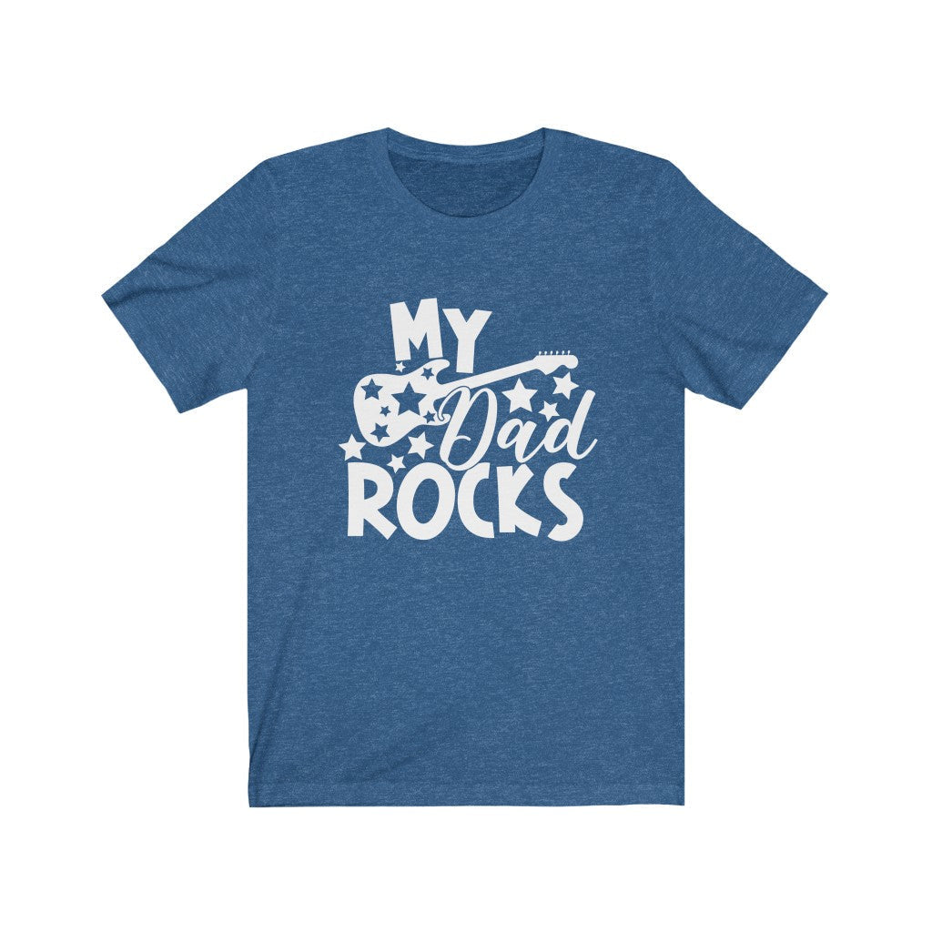 My Dad Rocks T-Shirt-T-Shirt-Printify-Heather True Royal-XS-Mama Toddler