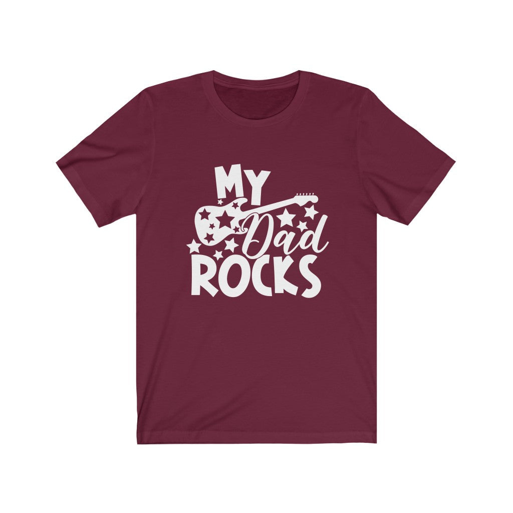 My Dad Rocks T-Shirt-T-Shirt-Printify-Maroon-XS-Mama Toddler