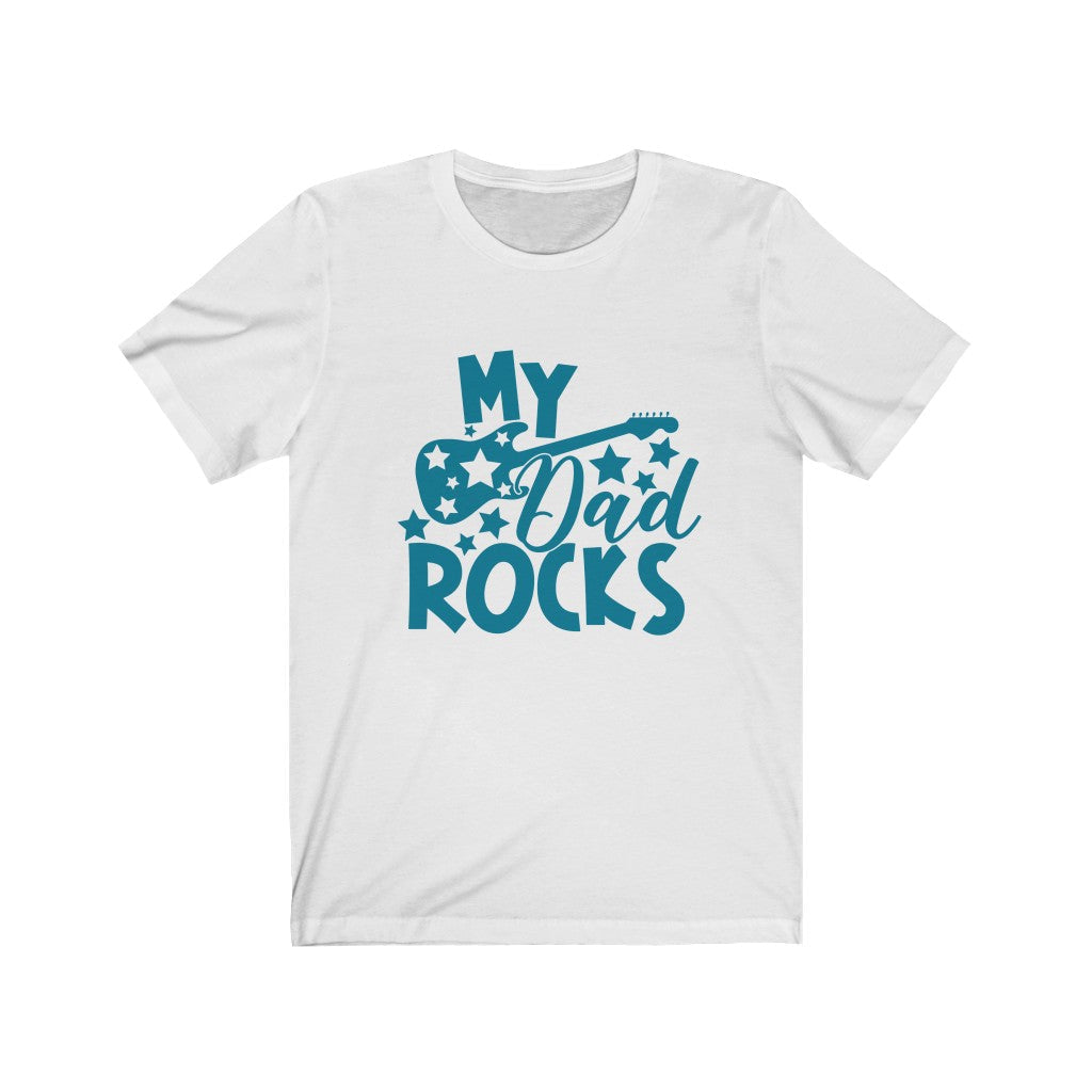 My Dad Rocks T-Shirt-T-Shirt-Printify-White-XS-Mama Toddler