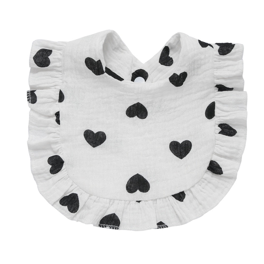 Newborn Burp, Drool, Teething Bibs-MamaToddler-Little Black Heart-Mama Toddler