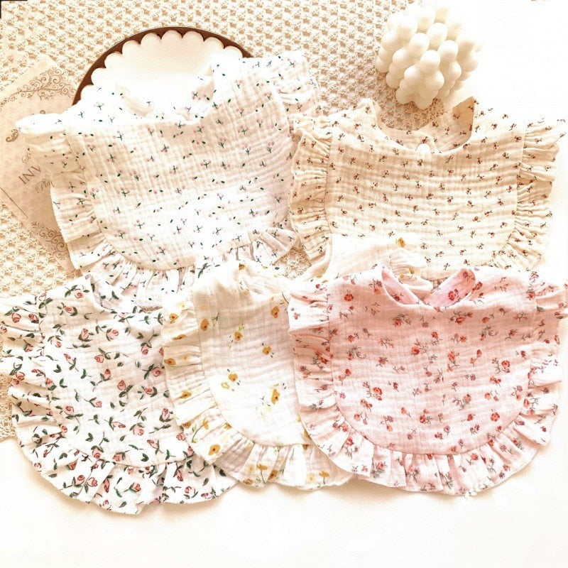 Newborn Burp, Drool, Teething Bibs-MamaToddler-Pink Cherry Blossom-Mama Toddler