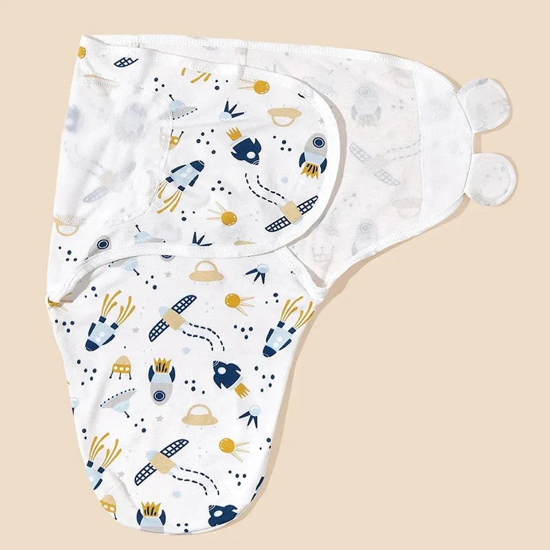 Newborn Cotton Baby Swaddle Wrap Adjustable Sleepsack Hat Set-MamaToddler-White-0-3 Months-Mama Toddler