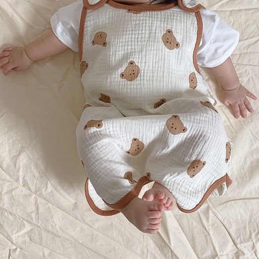 Newborn Sleeveless Cotton Vest-MamaToddler-Bear-M for 0-12 Months-Mama Toddler