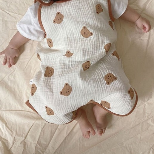 Newborn Sleeveless Cotton Vest-MamaToddler-Bear-M for 0-12 Months-Mama Toddler