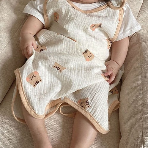 Newborn Sleeveless Cotton Vest-MamaToddler-Squirrel-M for 0-12 Months-Mama Toddler