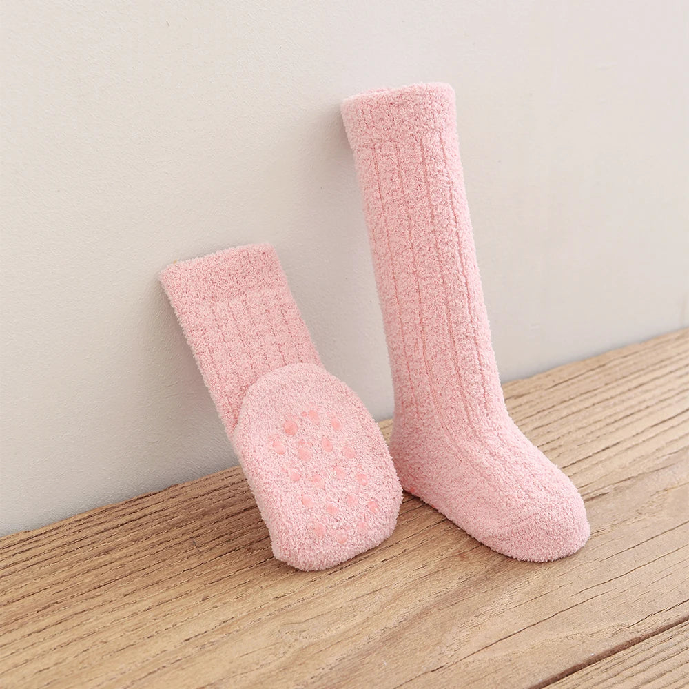 Non-slip Coral Fleece Thick Warm Winter Socks-MamaToddler-Pink-6-12 Months-Mama Toddler