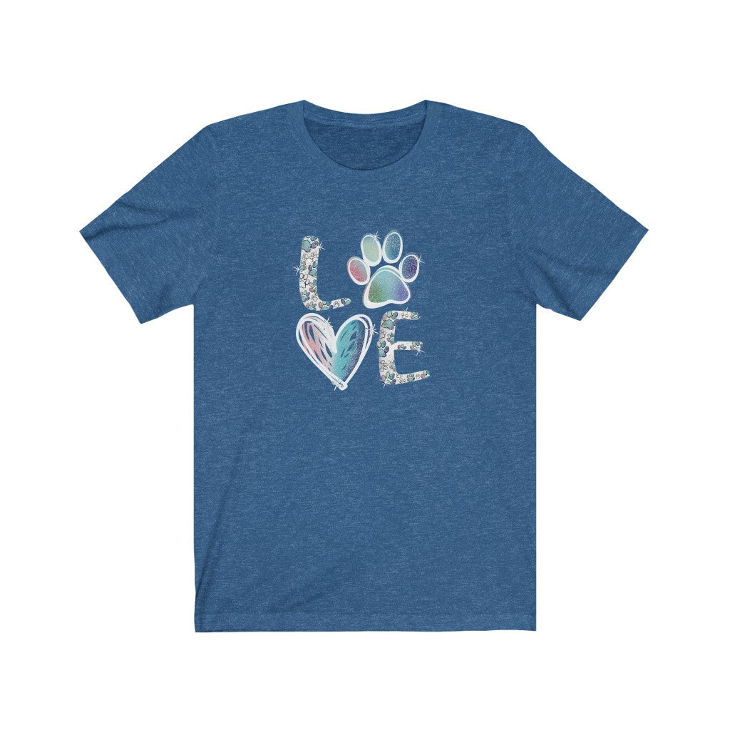 Paw Love 1 T-Shirt-T-Shirt-Printify-Heather True Royal-XS-Mama Toddler