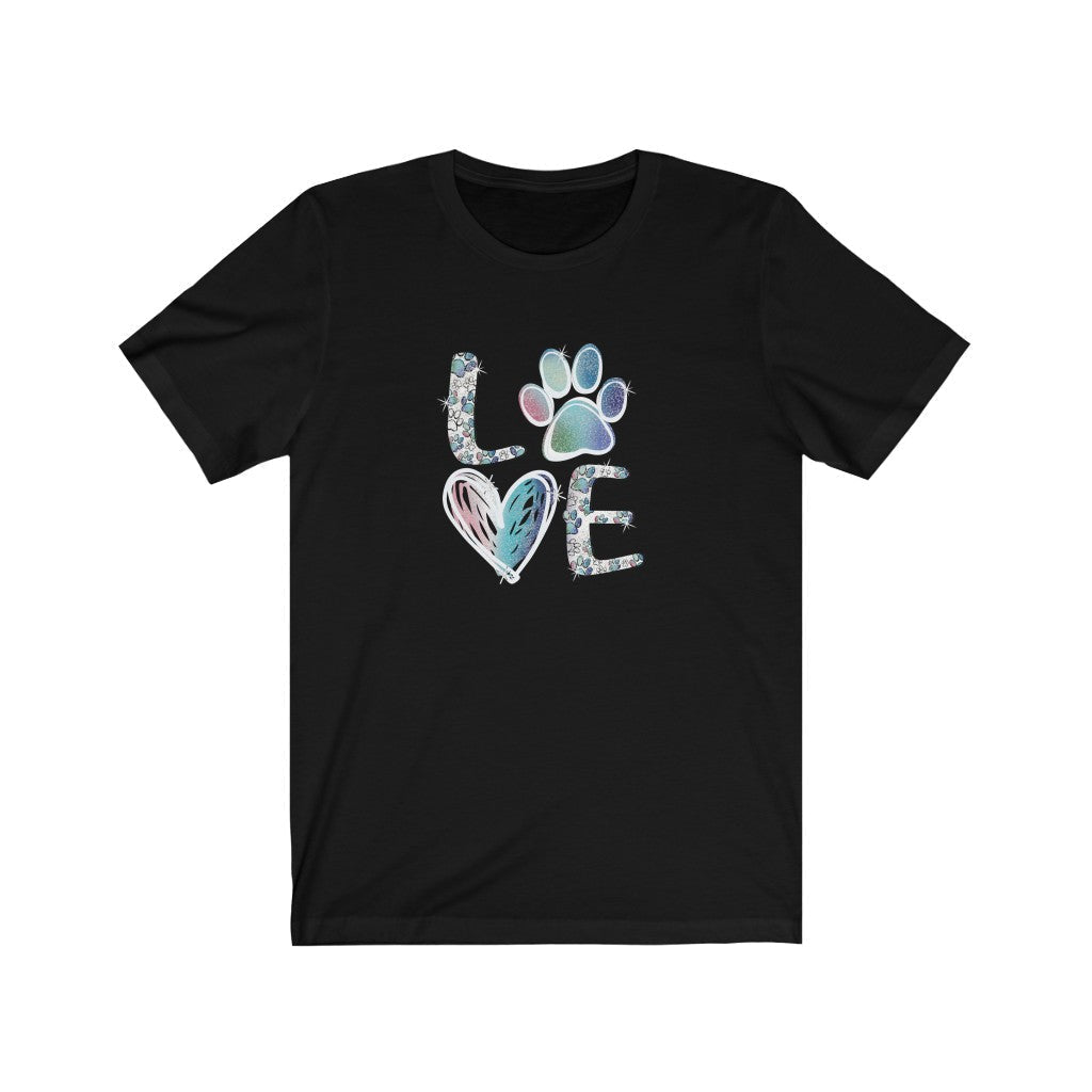 Paw Love 1 T-Shirt-T-Shirt-Printify-Solid Black Blend-XS-Mama Toddler