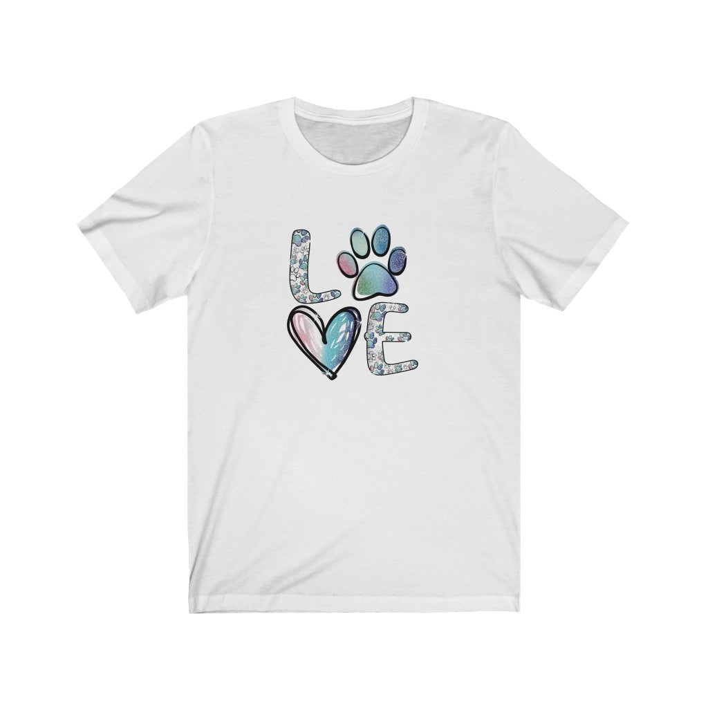 Paw Love 1 T-Shirt-T-Shirt-Printify-White-XS-Mama Toddler