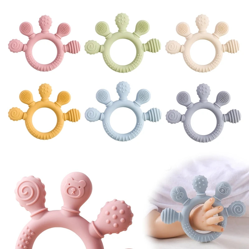 Silicone Ring Sensory Teething Toy-MamaToddler-Pink Combo-Mama Toddler