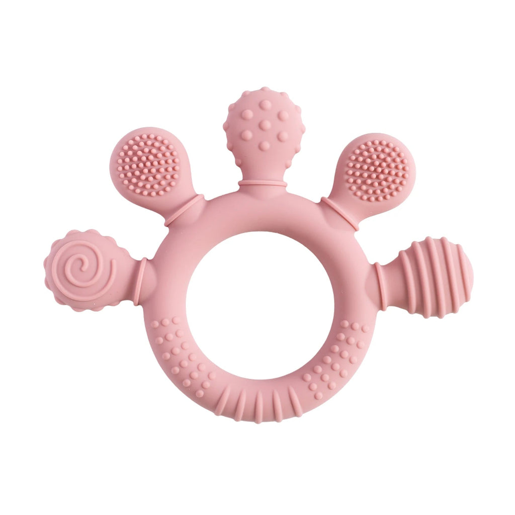 Silicone Ring Sensory Teething Toy-MamaToddler-Dusty Pink-Mama Toddler