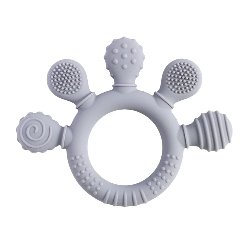 Silicone Ring Sensory Teething Toy-MamaToddler-Gray-Mama Toddler