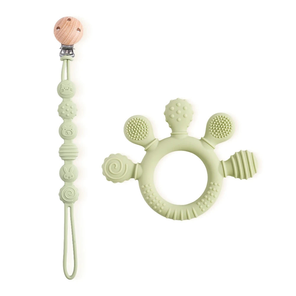 Silicone Ring Sensory Teething Toy-MamaToddler-Green Combo-Mama Toddler