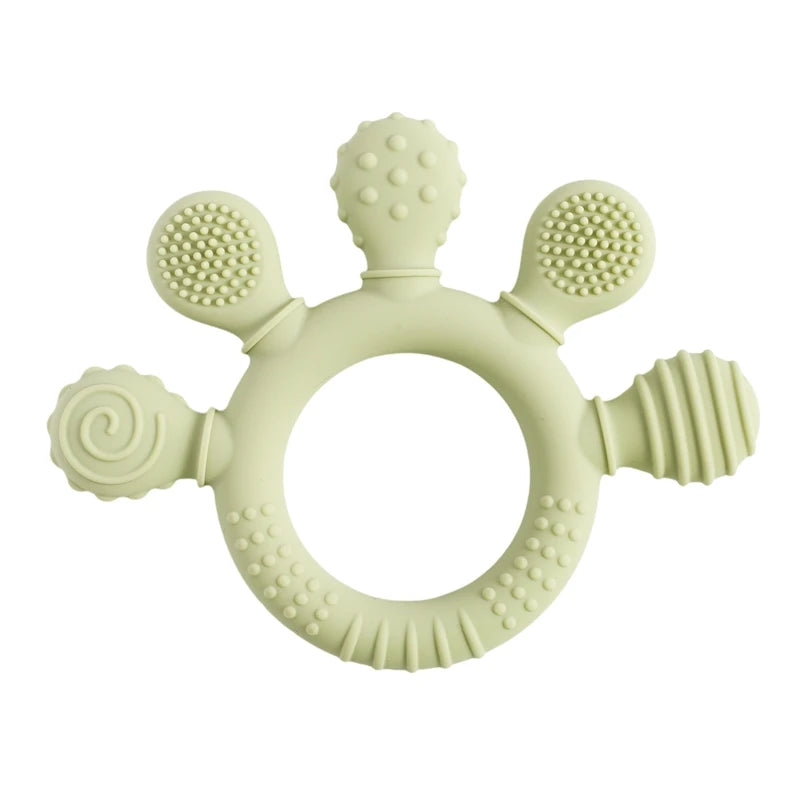 Silicone Ring Sensory Teething Toy-MamaToddler-Light Green-Mama Toddler