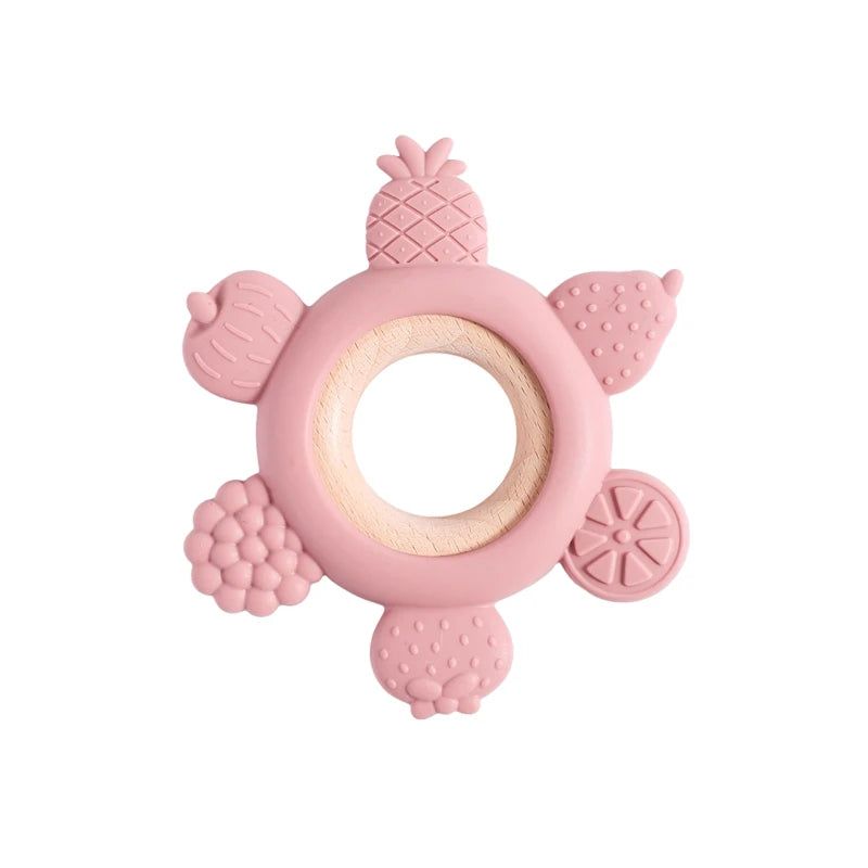 Silicone Ring Sensory Teething Toy-MamaToddler-Pink-Mama Toddler