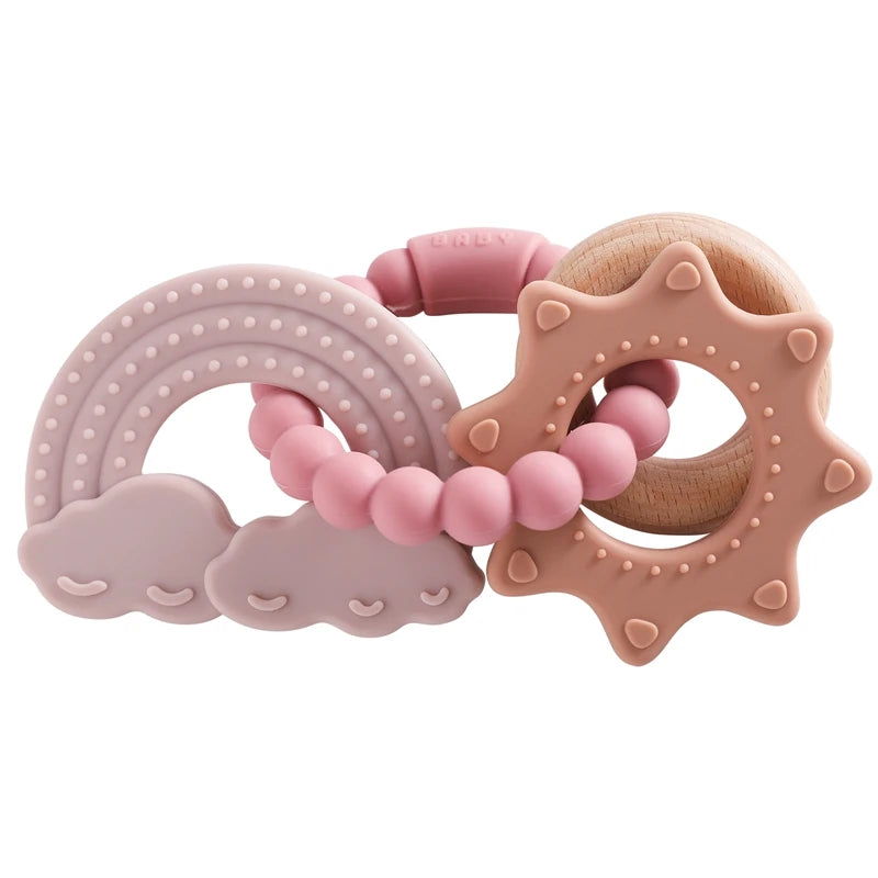 Silicone Ring Sensory Teething Toy-MamaToddler-Sky 2-Mama Toddler