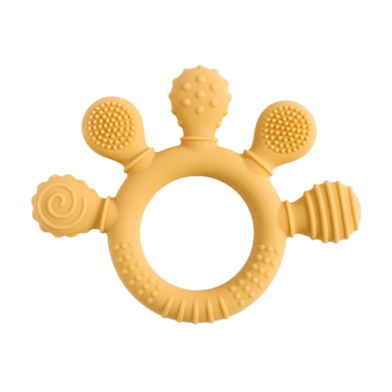 Silicone Ring Sensory Teething Toy-MamaToddler-Yellow-Mama Toddler