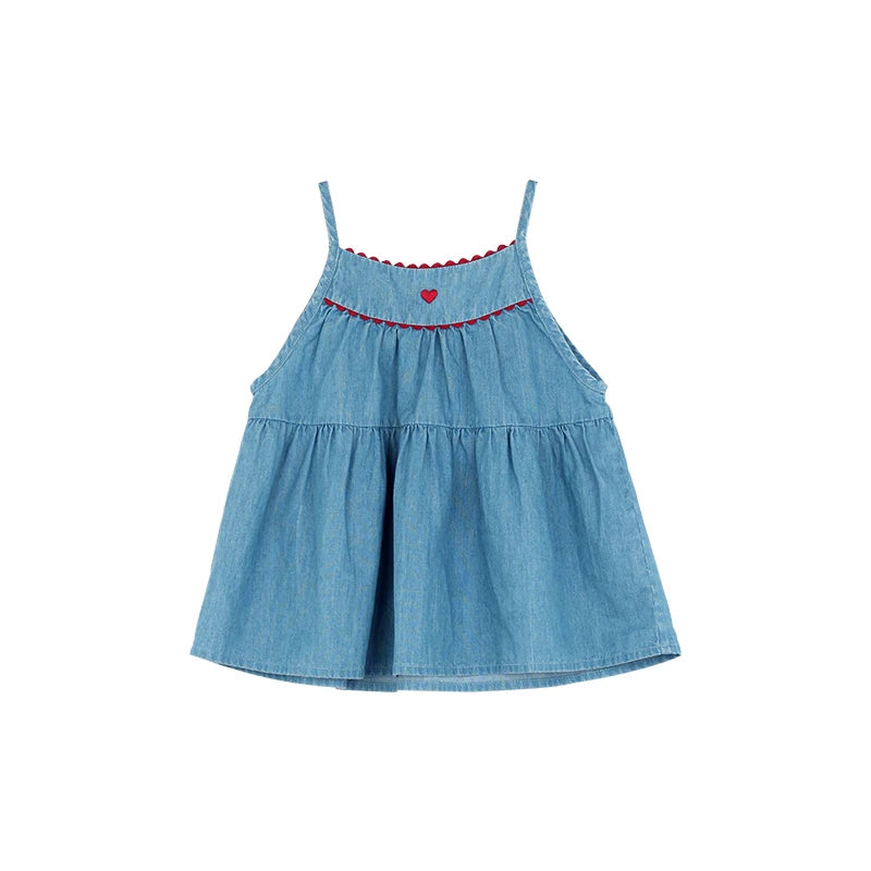 Summer Denim Dress For Girls-MamaToddler-Blue Short-12-18 Months-Mama Toddler