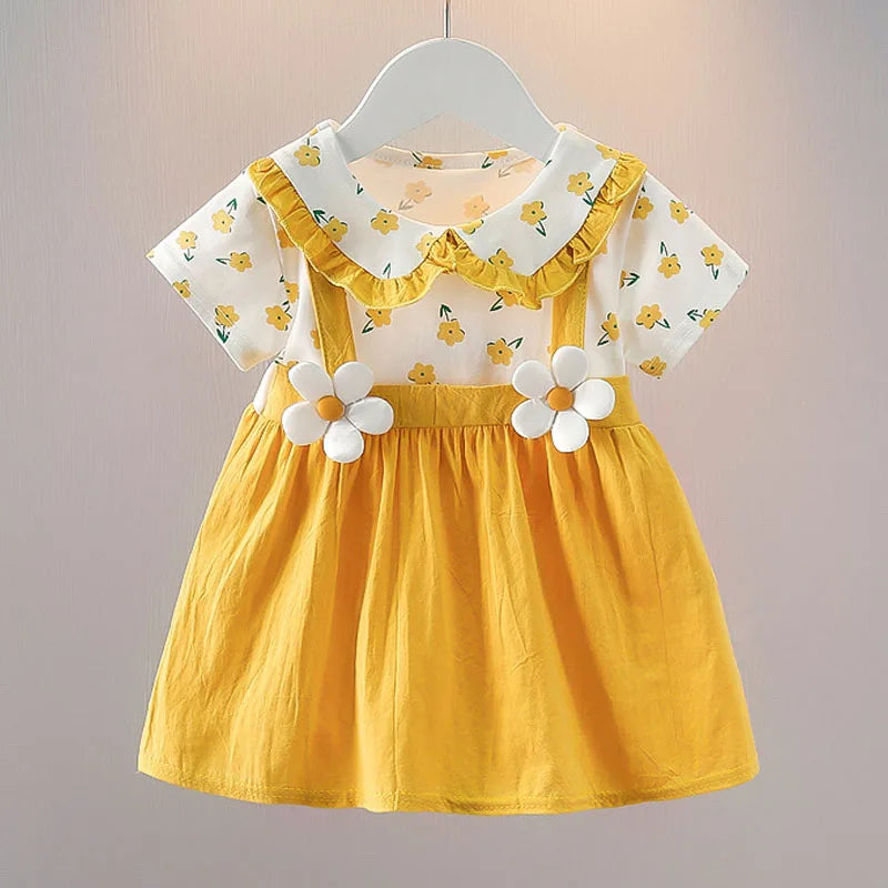 Summer Doll Collar Princess Outfit-MamaToddler-Yellow-For 1 Year Old-Mama Toddler