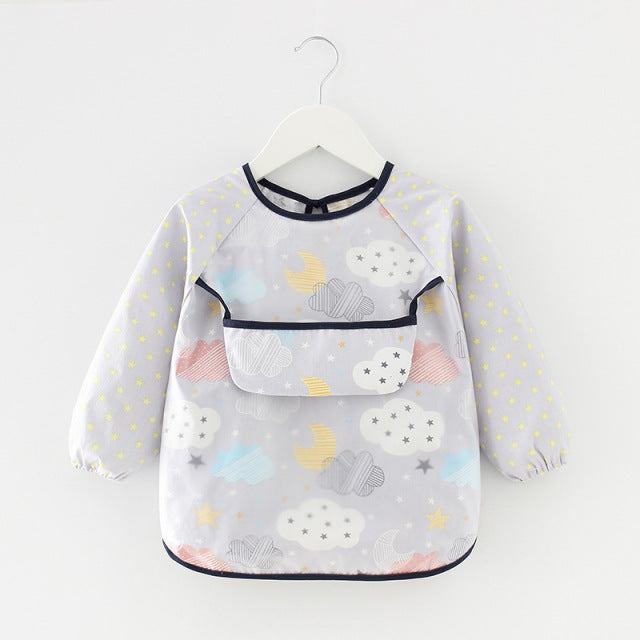 Toddler Long Sleeve Waterproof Feeding Bib-Mama Toddler-Night Sky-Mama Toddler