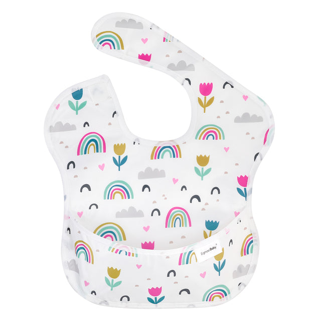 Unisex Waterproof Stain and Odor Resistant Feeding Baby Bibs-Mama Toddler-Rainbow & Lily-Mama Toddler