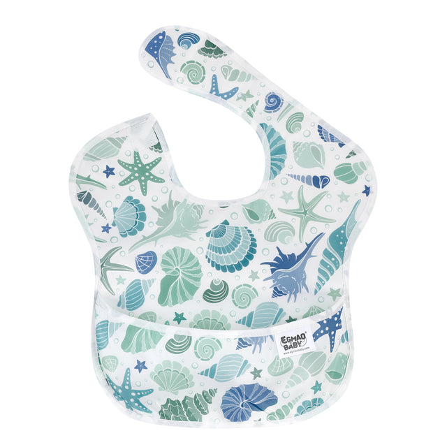 Unisex Waterproof Stain and Odor Resistant Feeding Baby Bibs-Mama Toddler-Sea Snails-Mama Toddler