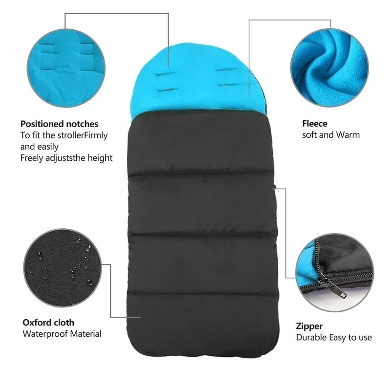 Universal Stroller Windproof Winter Warm Sleeping Bag-MamaToddler-Blue-Mama Toddler