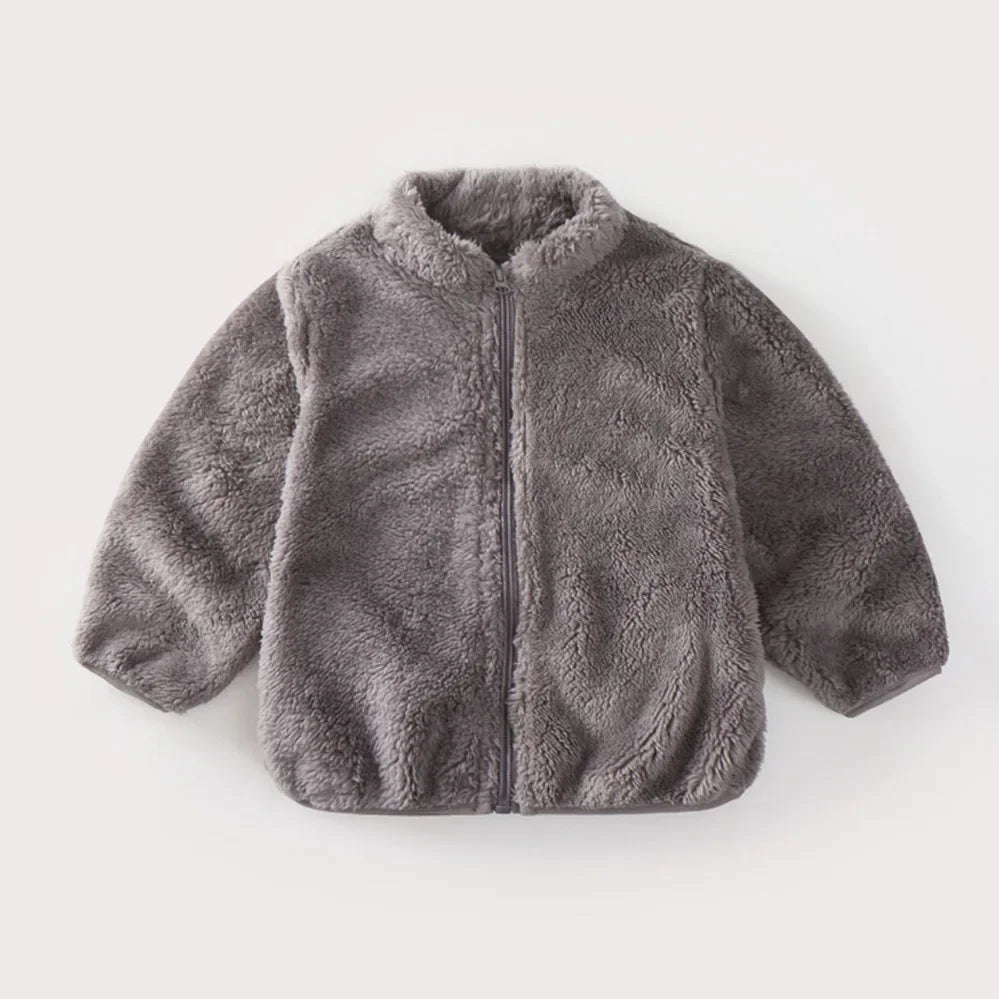 Warm Cozy Fleece Jacket-MamaToddler-Gray-6-12 Months-Mama Toddler