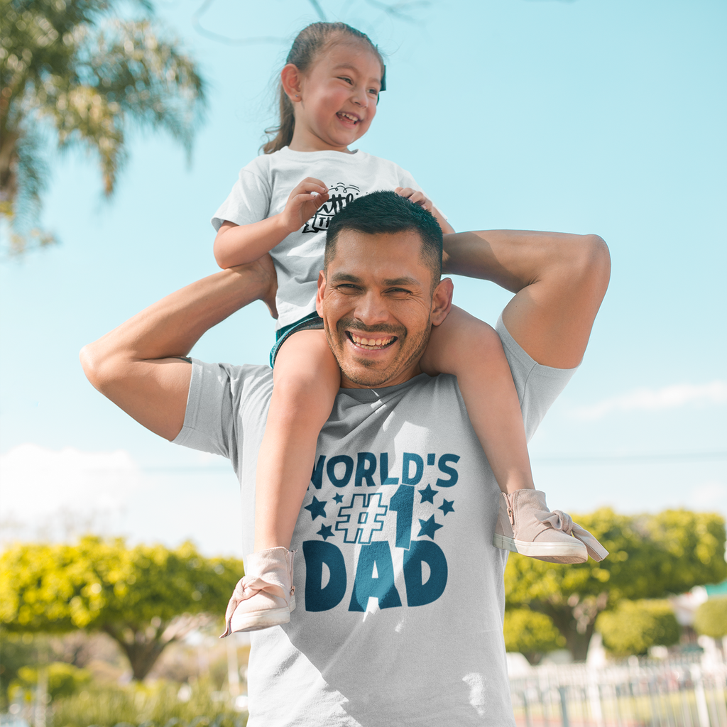 World's Number 1 Dad T-Shirt-T-Shirt-Printify-White-XS-Mama Toddler